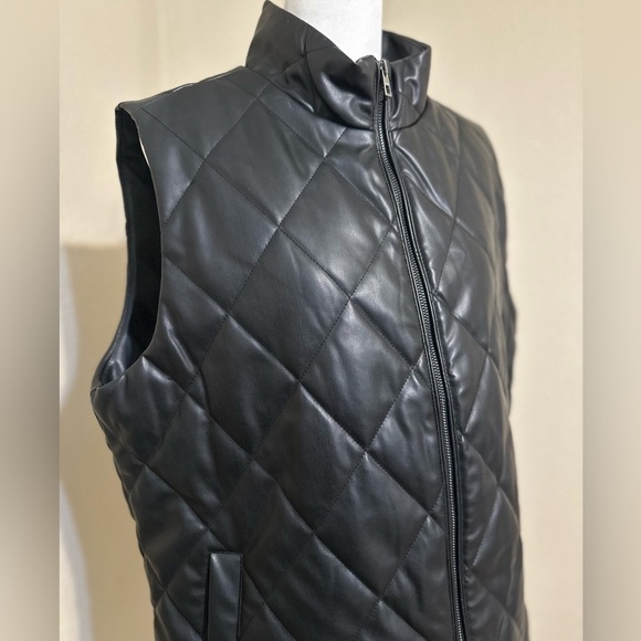 Chico's Jackets & Blazers - CHICOS Black Faux Leather Vest Size 3XL